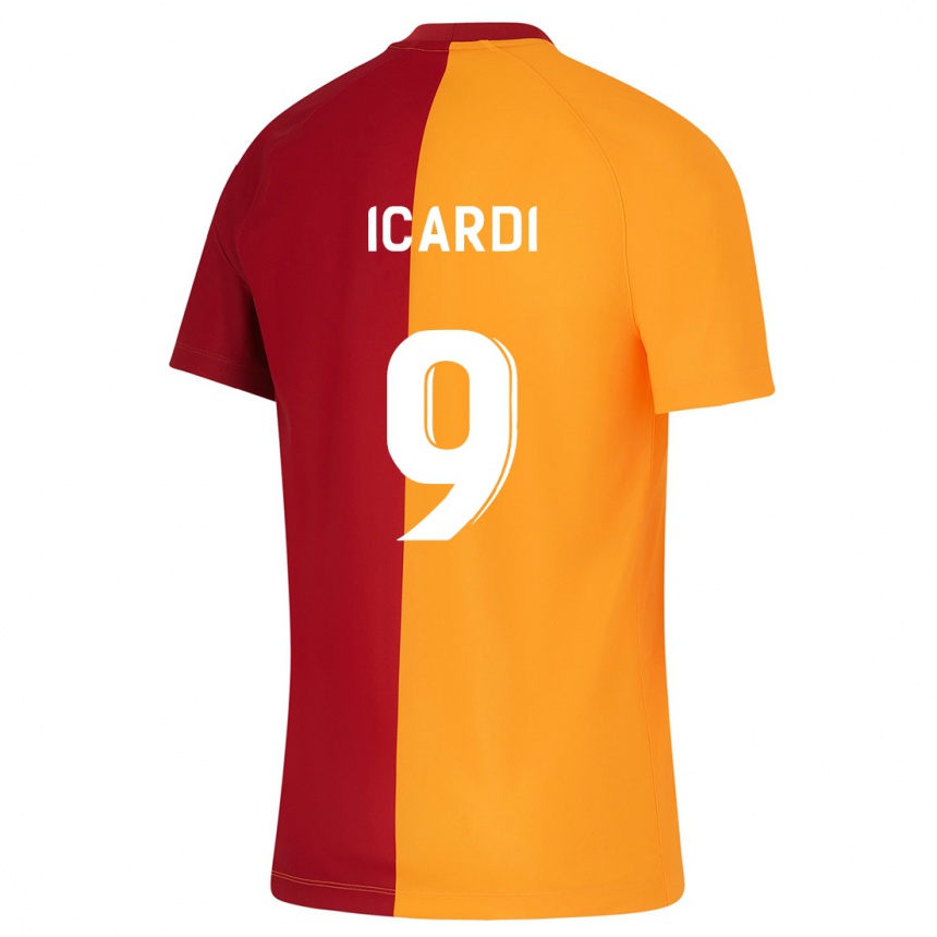 Niño Fútbol Camiseta Mauro Icardi #9 Naranja 1ª Equipación 2023/24 Perú