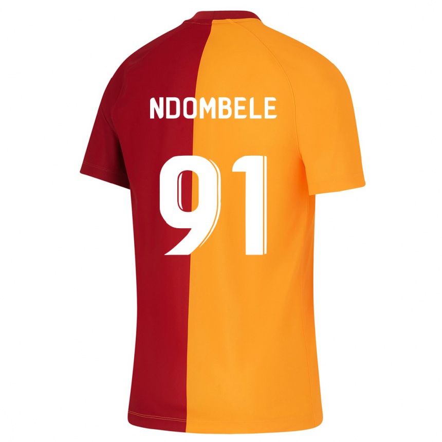 Niño Fútbol Camiseta Tanguy Ndombele #91 Naranja 1ª Equipación 2023/24 Perú