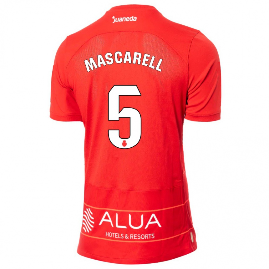 Niño Fútbol Camiseta Omar Mascarell #5 Rojo 1ª Equipación 2023/24 Perú