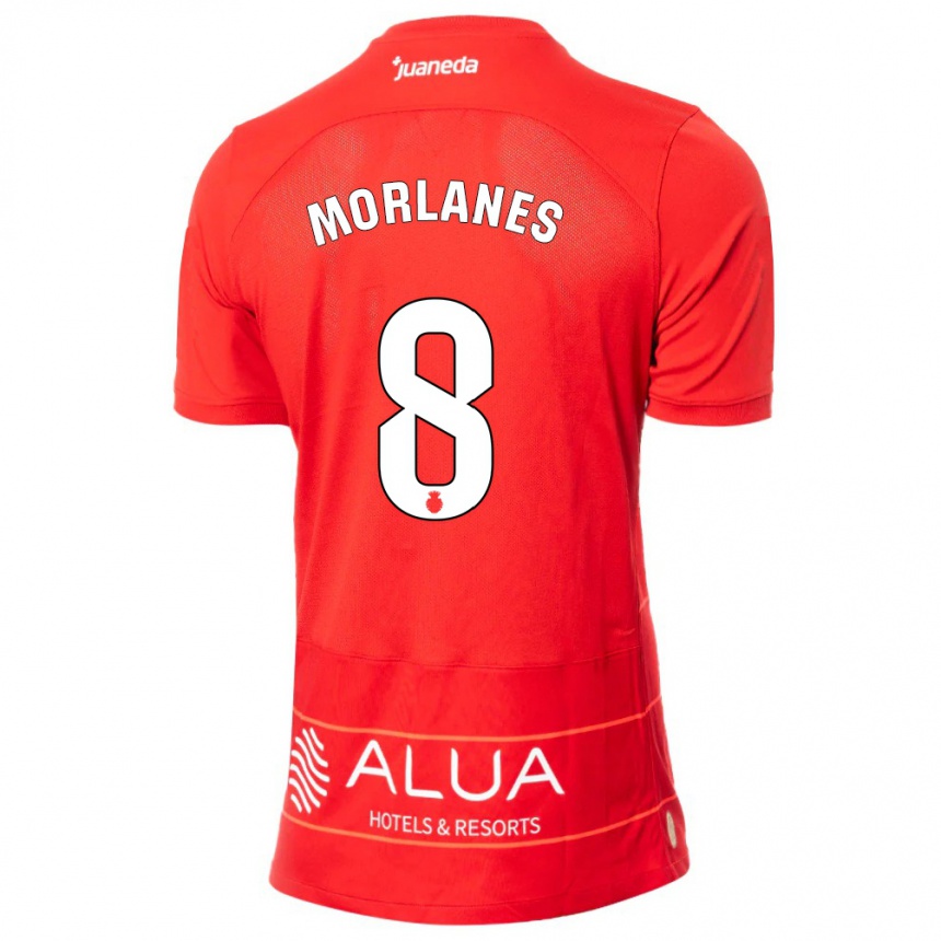 Niño Fútbol Camiseta Manu Morlanes #8 Rojo 1ª Equipación 2023/24 Perú