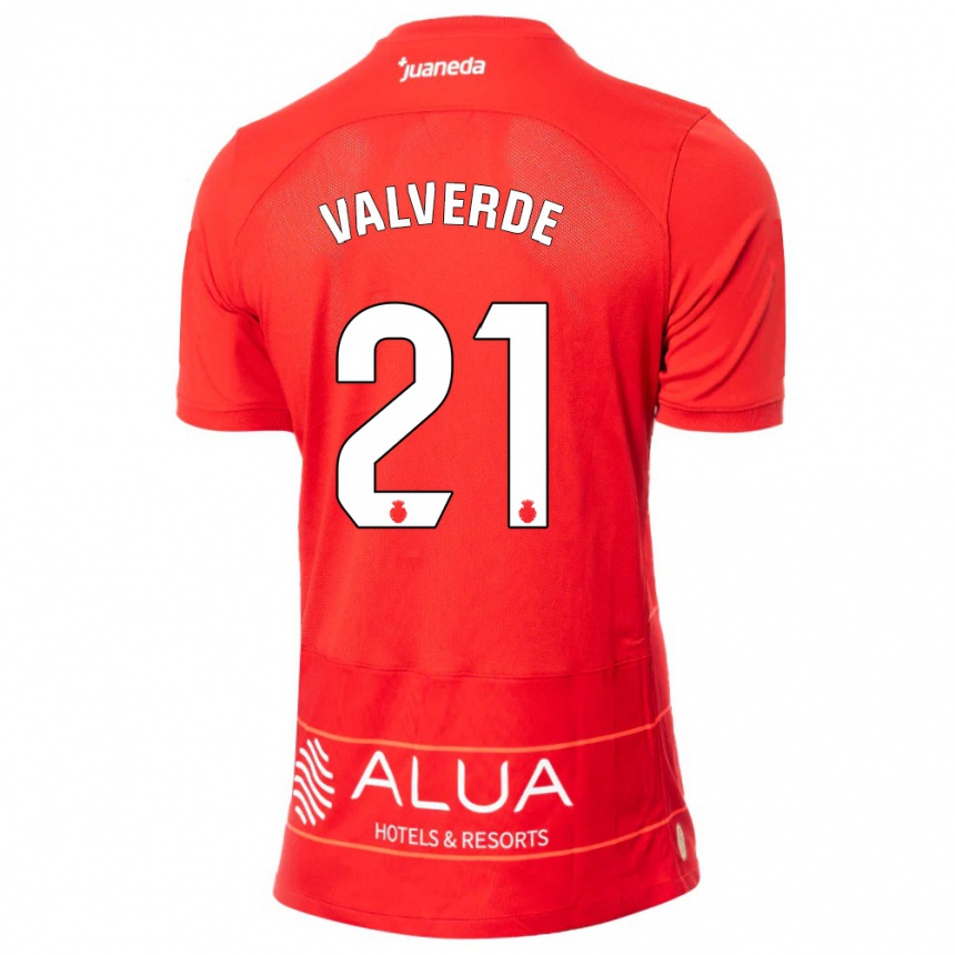 Niño Fútbol Camiseta David Valverde #21 Rojo 1ª Equipación 2023/24 Perú