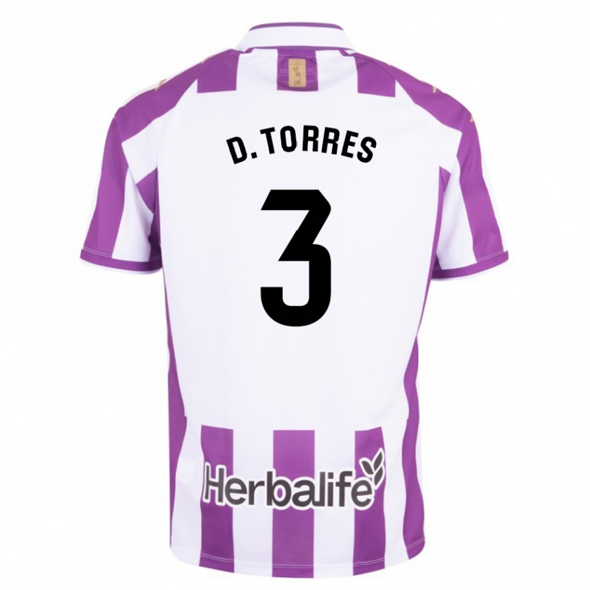 Niño Fútbol Camiseta David Torres #3 Morado 1ª Equipación 2023/24 Perú