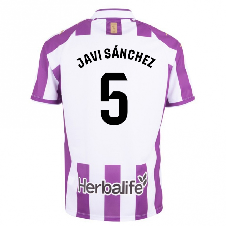 Niño Fútbol Camiseta Javi Sánchez #5 Morado 1ª Equipación 2023/24 Perú