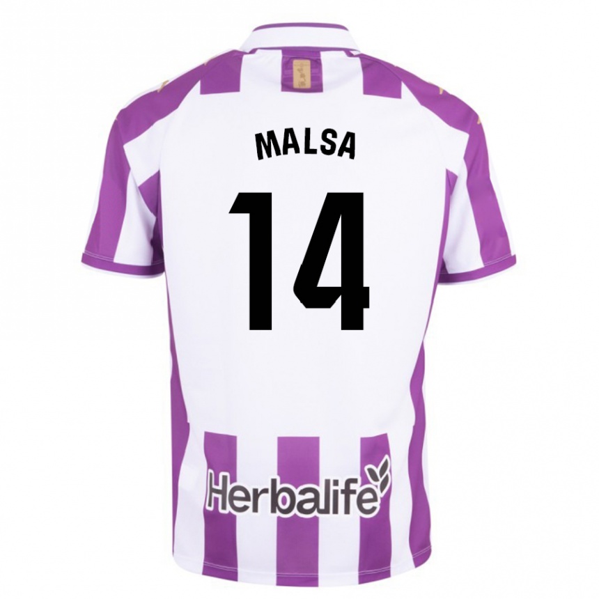 Niño Fútbol Camiseta Mickaël Malsa #14 Morado 1ª Equipación 2023/24 Perú