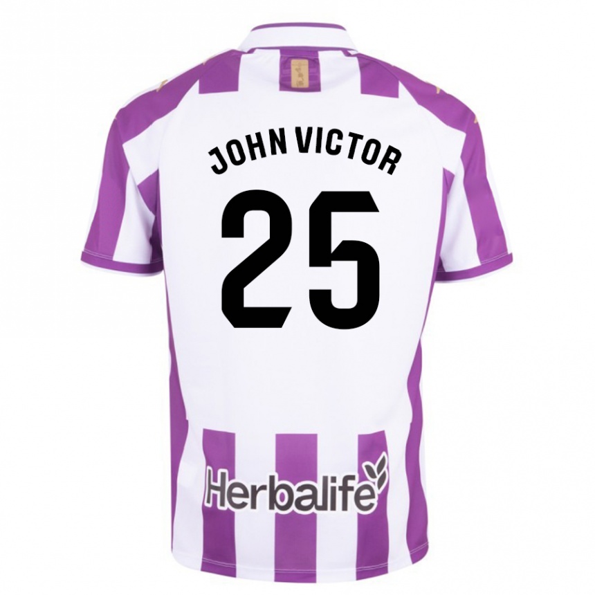 Niño Fútbol Camiseta John Victor #25 Morado 1ª Equipación 2023/24 Perú