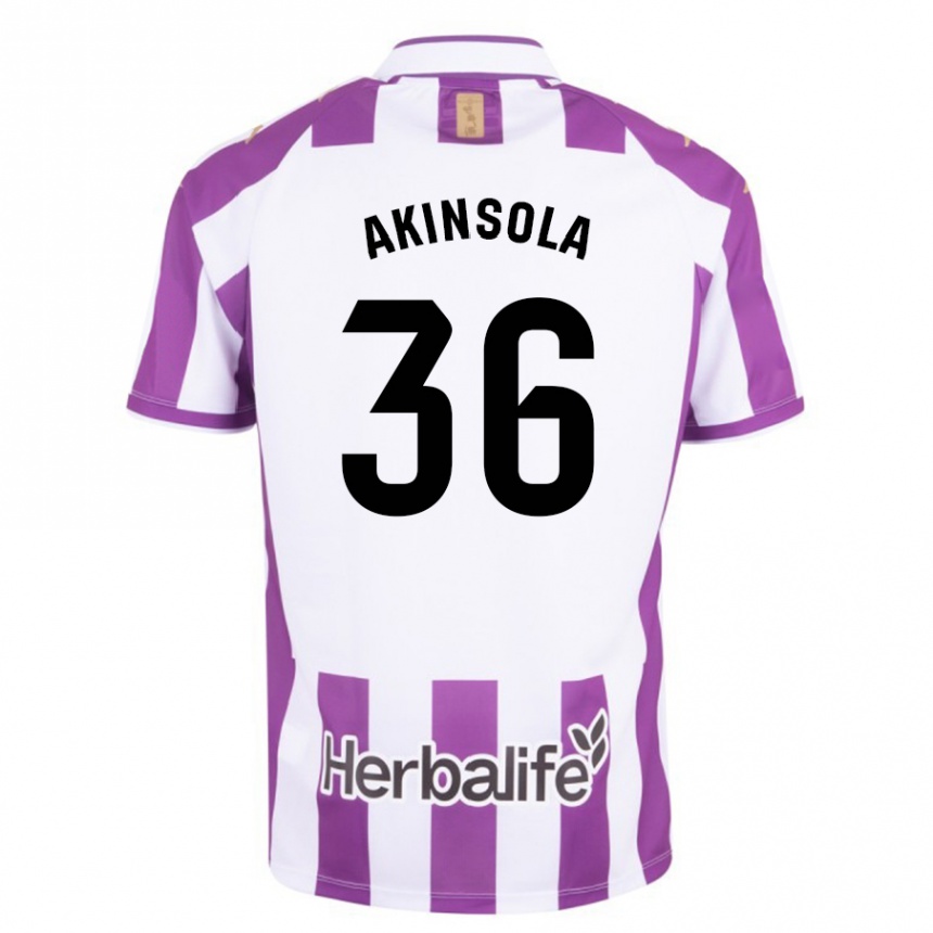 Niño Fútbol Camiseta Tunde Akinsola #36 Morado 1ª Equipación 2023/24 Perú