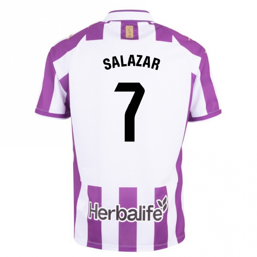 Niño Fútbol Camiseta Israel Salazar #7 Morado 1ª Equipación 2023/24 Perú