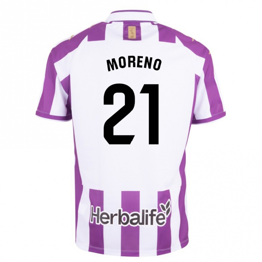 Niño Fútbol Camiseta Xavi Moreno #21 Morado 1ª Equipación 2023/24 Perú