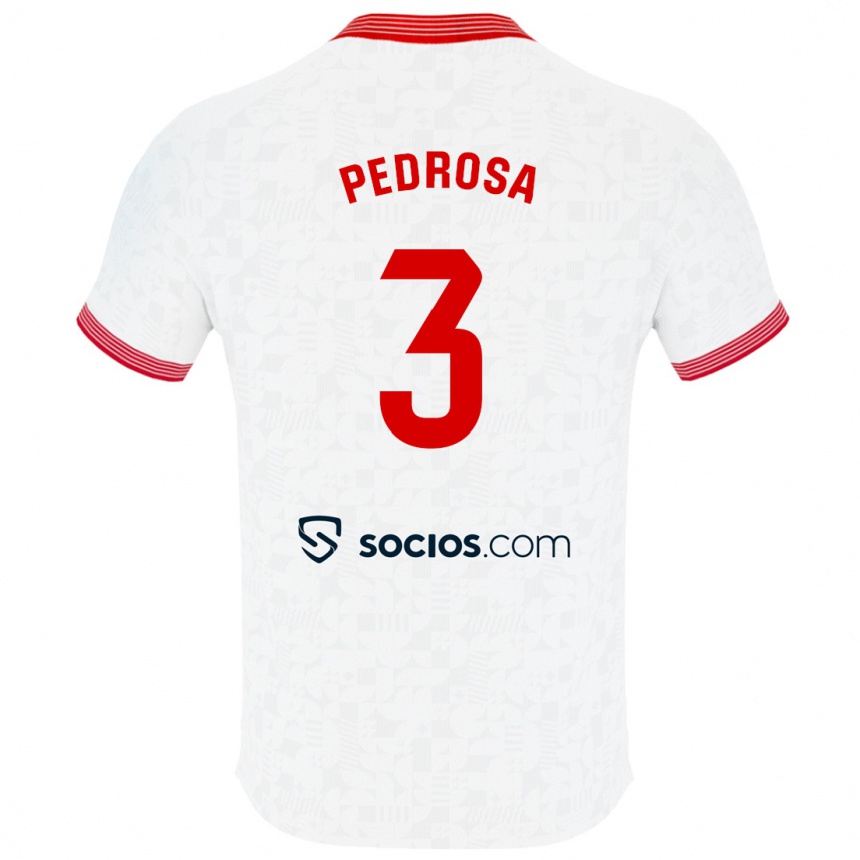 Niño Fútbol Camiseta Adrià Pedrosa #3 Blanco 1ª Equipación 2023/24 Perú