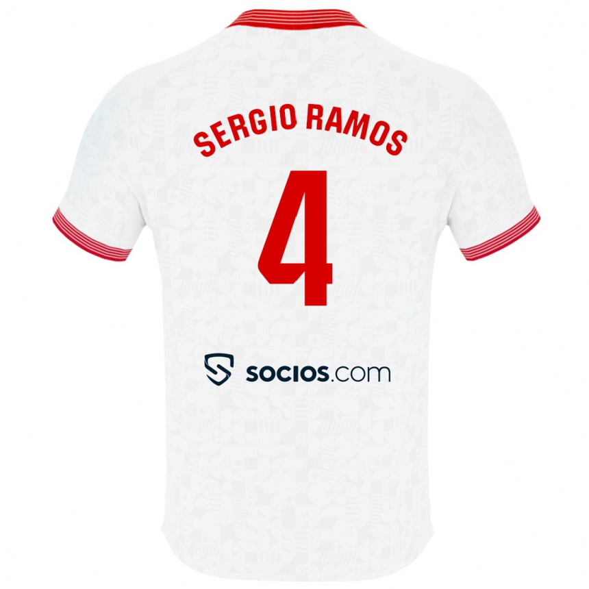 Niño Fútbol Camiseta Sergio Ramos #4 Blanco 1ª Equipación 2023/24 Perú