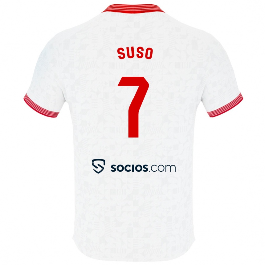 Niño Fútbol Camiseta Suso #7 Blanco 1ª Equipación 2023/24 Perú