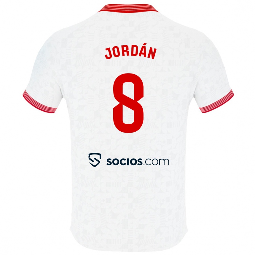 Niño Fútbol Camiseta Joan Jordán #8 Blanco 1ª Equipación 2023/24 Perú