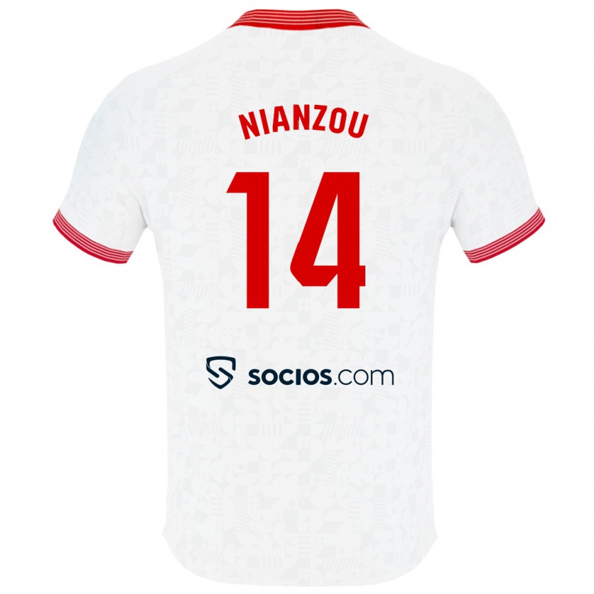 Niño Fútbol Camiseta Tanguy Nianzou #14 Blanco 1ª Equipación 2023/24 Perú