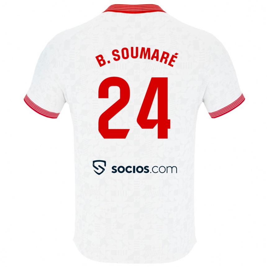 Niño Fútbol Camiseta Boubakary Soumaré #24 Blanco 1ª Equipación 2023/24 Perú