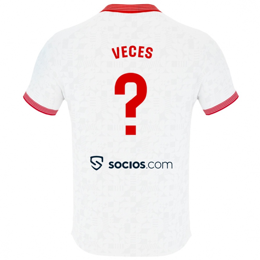 Niño Fútbol Camiseta Sergio Veces #0 Blanco 1ª Equipación 2023/24 Perú