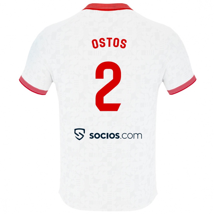 Niño Fútbol Camiseta Fran Ostos #2 Blanco 1ª Equipación 2023/24 Perú