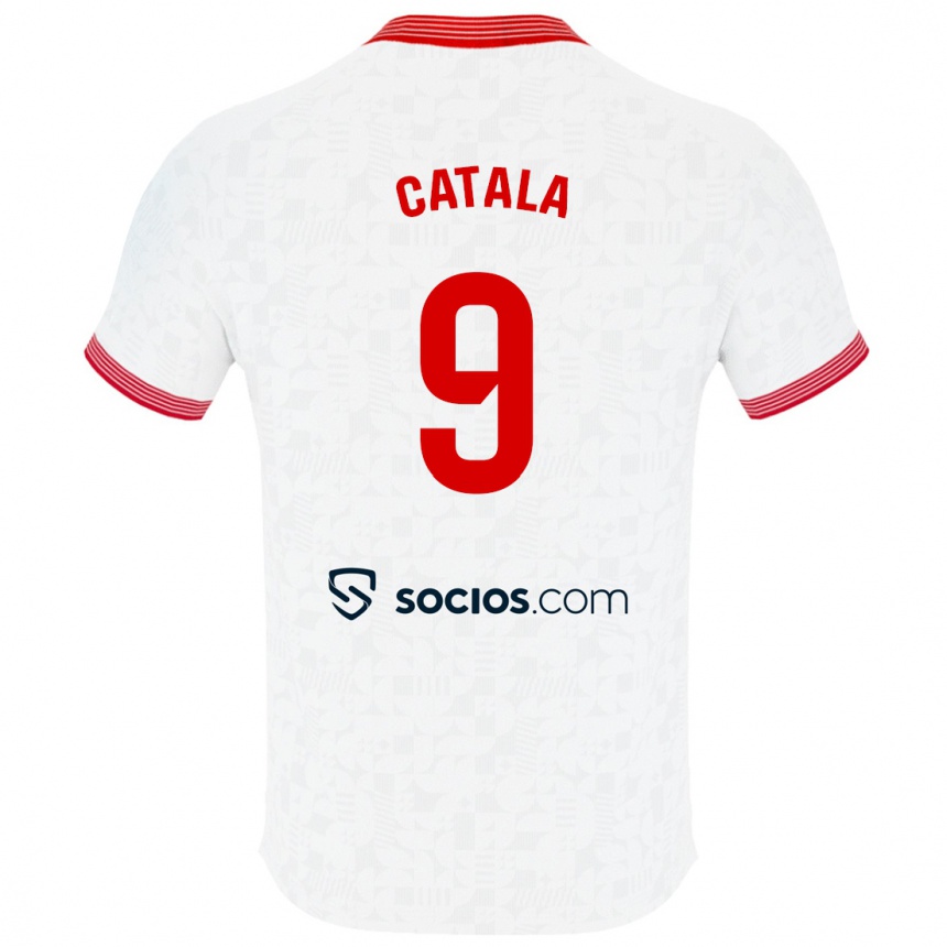 Niño Fútbol Camiseta Rubén Catalá #9 Blanco 1ª Equipación 2023/24 Perú