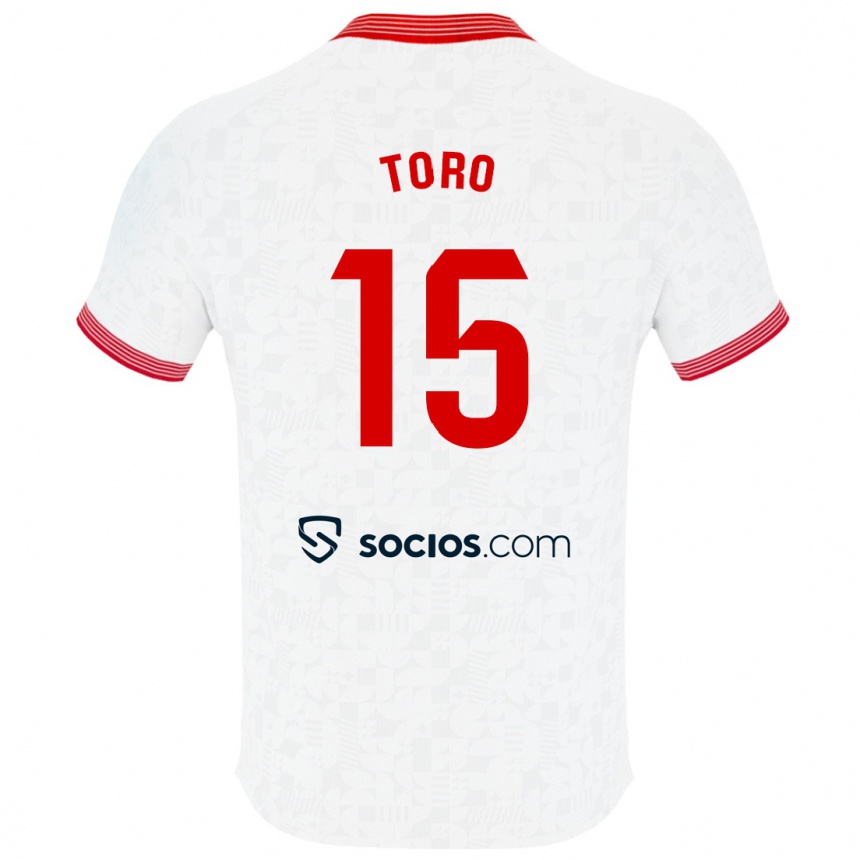 Niño Fútbol Camiseta Juanan Toro #15 Blanco 1ª Equipación 2023/24 Perú