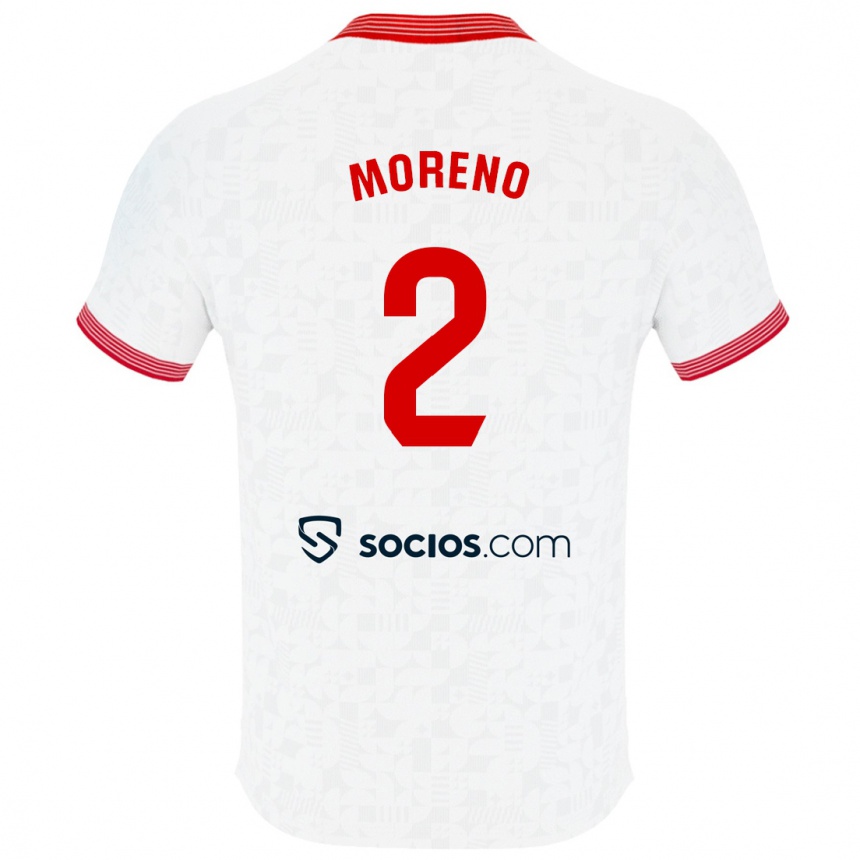 Niño Fútbol Camiseta Jorge Moreno #2 Blanco 1ª Equipación 2023/24 Perú