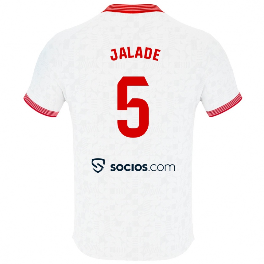 Niño Fútbol Camiseta Robert Jalade #5 Blanco 1ª Equipación 2023/24 Perú