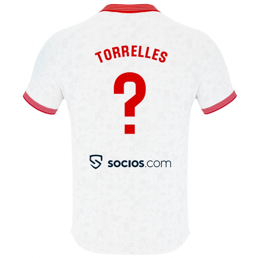 Niño Fútbol Camiseta Genís Torrelles #0 Blanco 1ª Equipación 2023/24 Perú