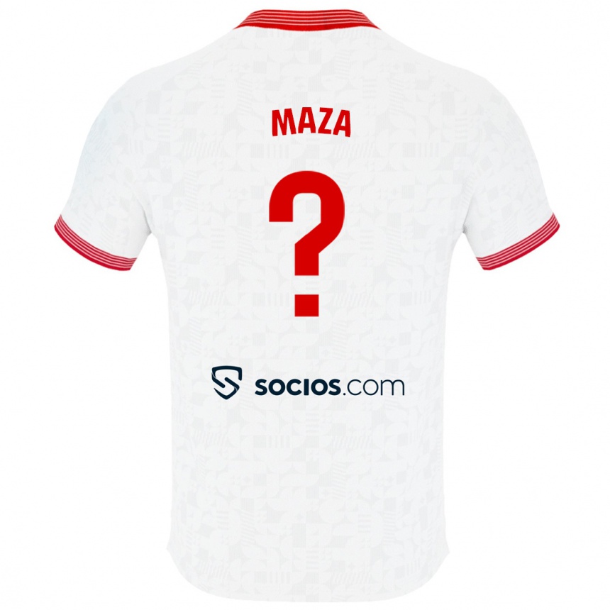 Niño Fútbol Camiseta Manuel Maza #0 Blanco 1ª Equipación 2023/24 Perú