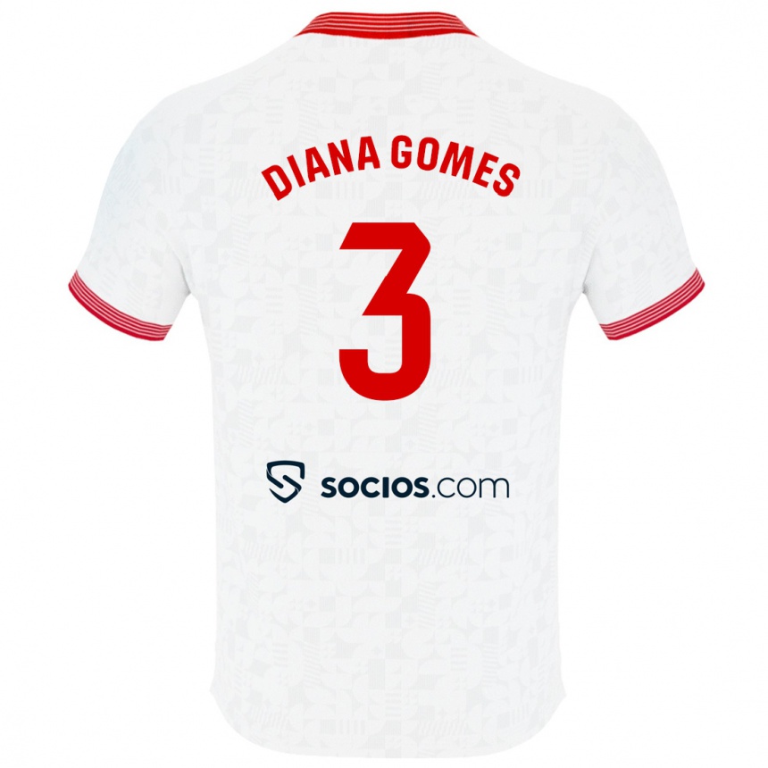 Niño Fútbol Camiseta Diana Catarina Ribeiro Gomes #3 Blanco 1ª Equipación 2023/24 Perú