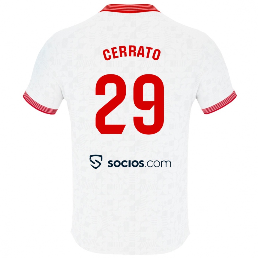 Niño Fútbol Camiseta Alba Cerrato Izquierdo #29 Blanco 1ª Equipación 2023/24 Perú