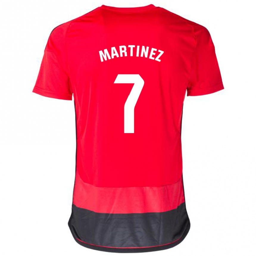 Niño Fútbol Camiseta Gabri Martínez #7 Negro Rojo 1ª Equipación 2023/24 Perú