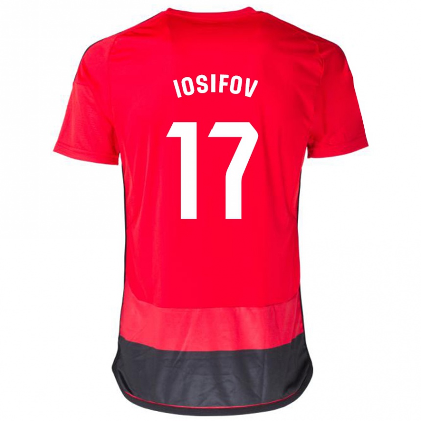 Niño Fútbol Camiseta Nikita Iosifov #17 Negro Rojo 1ª Equipación 2023/24 Perú