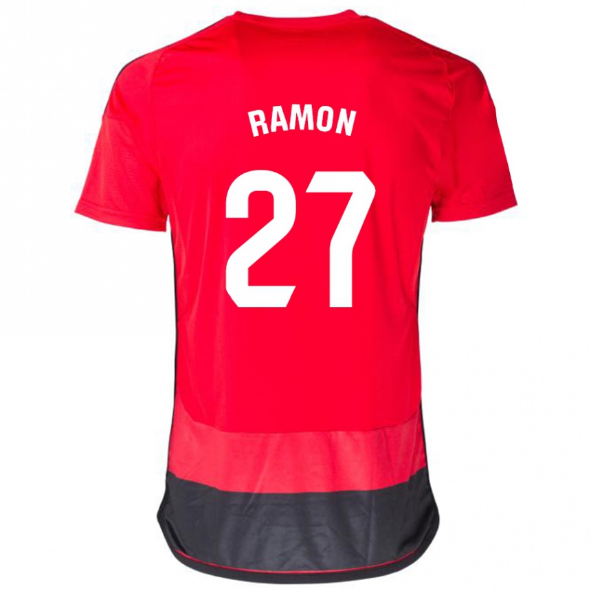 Niño Fútbol Camiseta Pablo Ramón #27 Negro Rojo 1ª Equipación 2023/24 Perú