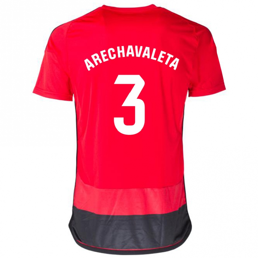 Niño Fútbol Camiseta Jorge Arechavaleta #3 Negro Rojo 1ª Equipación 2023/24 Perú