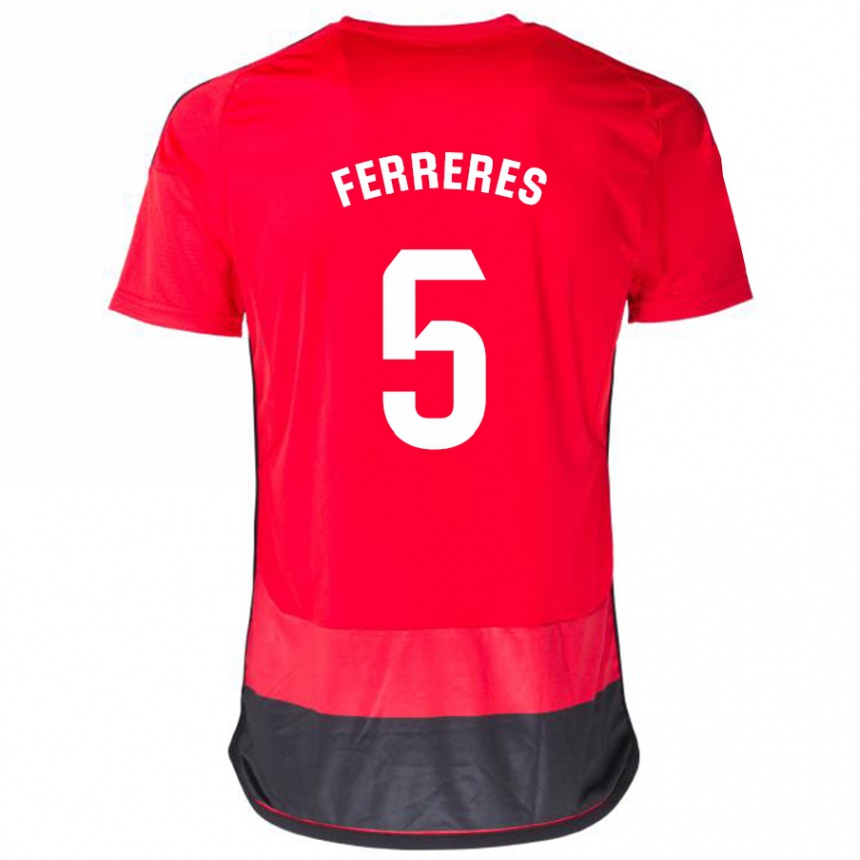 Niño Fútbol Camiseta Manolo Ferreres #5 Negro Rojo 1ª Equipación 2023/24 Perú