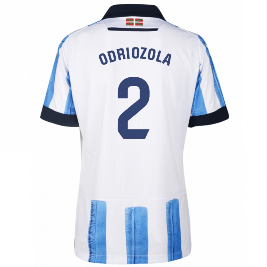 Niño Fútbol Camiseta Alvaro Odriozola #2 Azul Blanco 1ª Equipación 2023/24 Perú