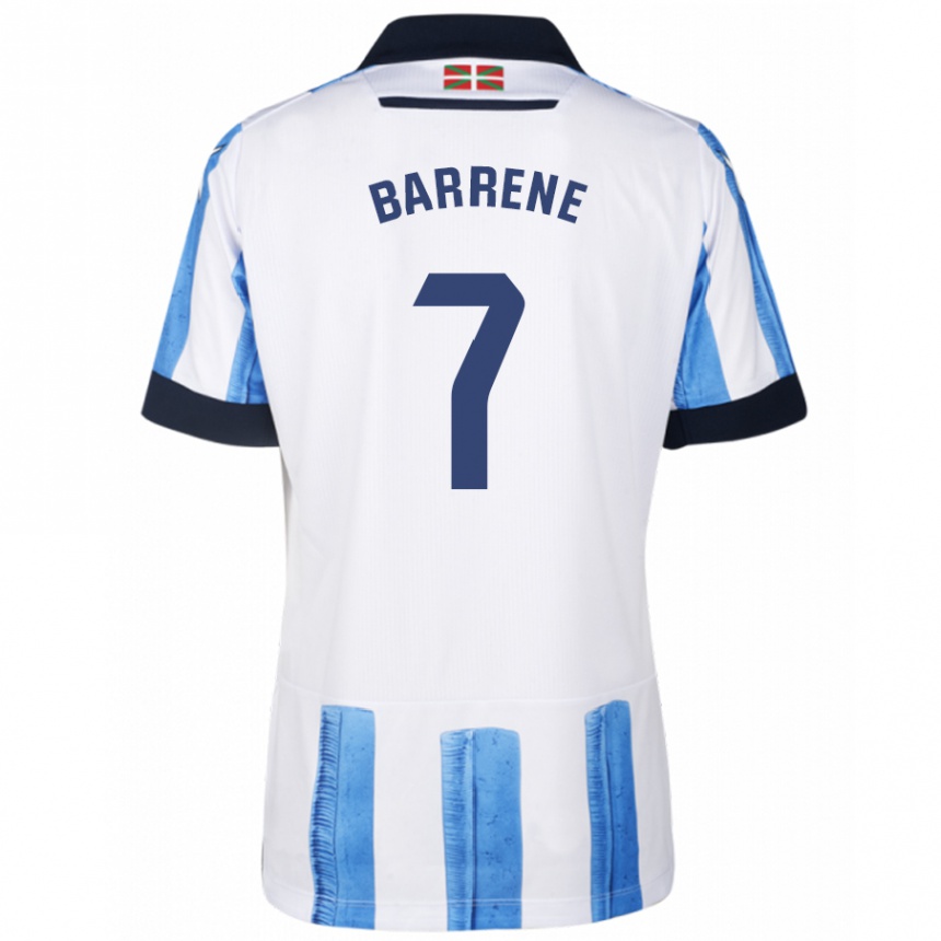 Niño Fútbol Camiseta Ander Barrene #7 Azul Blanco 1ª Equipación 2023/24 Perú