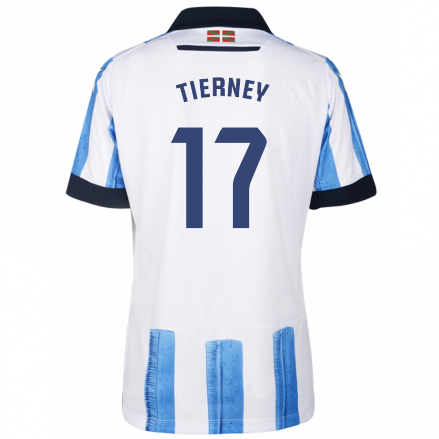 Niño Fútbol Camiseta Kieran Tierney #17 Azul Blanco 1ª Equipación 2023/24 Perú