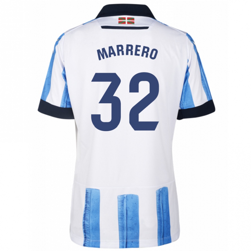 Niño Fútbol Camiseta Unai Marrero #32 Azul Blanco 1ª Equipación 2023/24 Perú