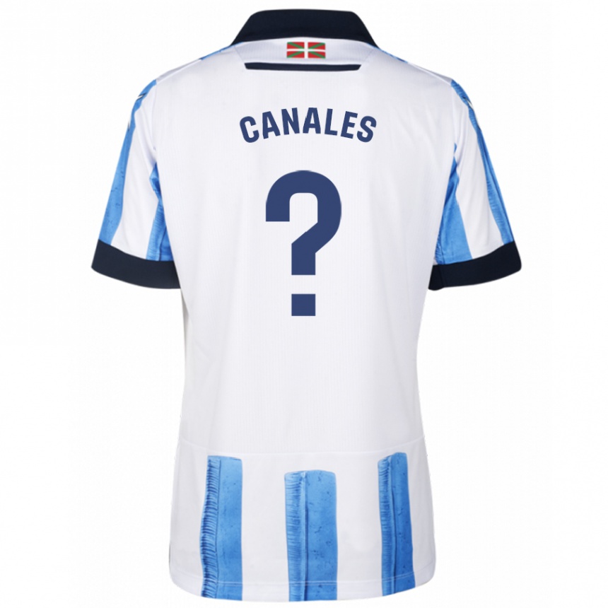 Niño Fútbol Camiseta Cristian Canales #0 Azul Blanco 1ª Equipación 2023/24 Perú