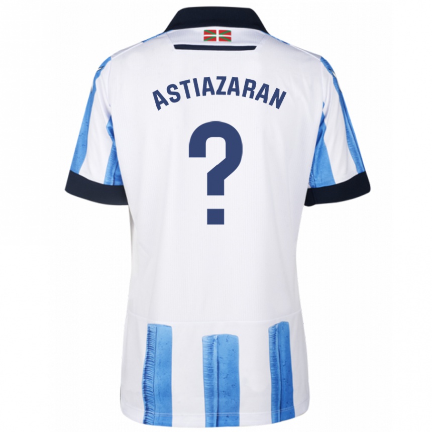 Niño Fútbol Camiseta Lander Astiazaran #0 Azul Blanco 1ª Equipación 2023/24 Perú