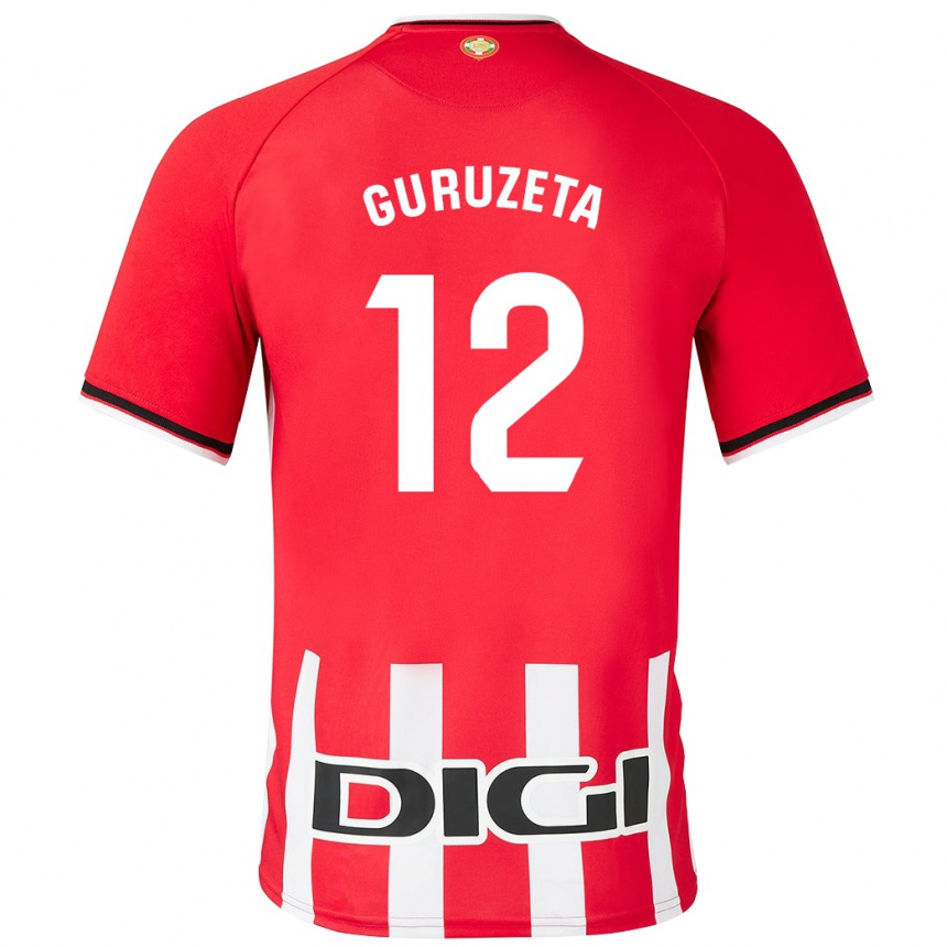 Niño Fútbol Camiseta Gorka Guruzeta #12 Rojo 1ª Equipación 2023/24 Perú