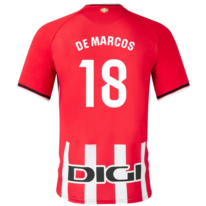 Niño Fútbol Camiseta Óscar De Marcos #18 Rojo 1ª Equipación 2023/24 Perú