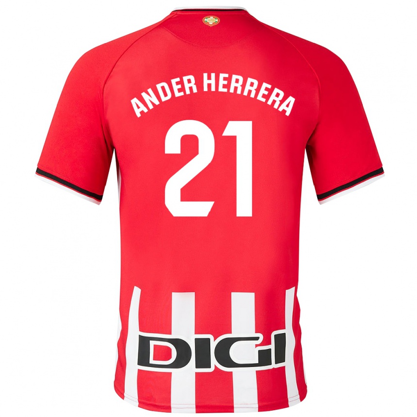 Niño Fútbol Camiseta Ander Herrera #21 Rojo 1ª Equipación 2023/24 Perú