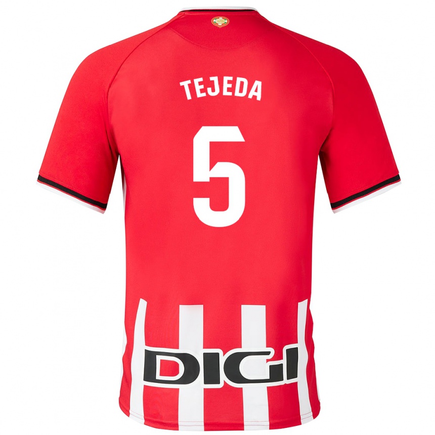 Niño Fútbol Camiseta Diego Tejeda #5 Rojo 1ª Equipación 2023/24 Perú