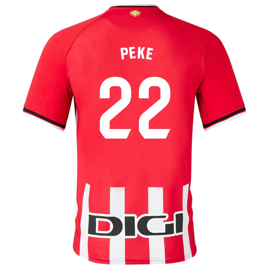 Niño Fútbol Camiseta Ainize Barea Nuñez #22 Rojo 1ª Equipación 2023/24 Perú