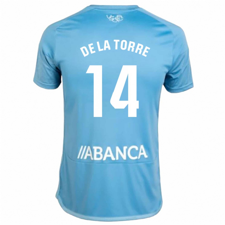 Niño Fútbol Camiseta Luca De La Torre #14 Azul 1ª Equipación 2023/24 Perú