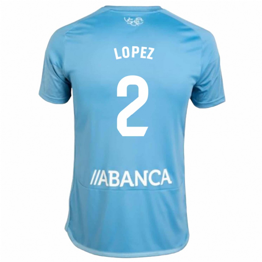 Niño Fútbol Camiseta Iván López #2 Azul 1ª Equipación 2023/24 Perú