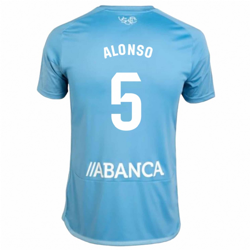 Niño Fútbol Camiseta Gael Alonso #5 Azul 1ª Equipación 2023/24 Perú