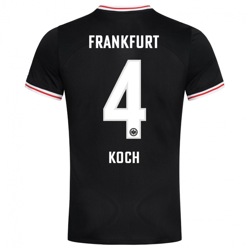 Niño Fútbol Camiseta Robin Koch #4 Negro 2ª Equipación 2023/24 Perú