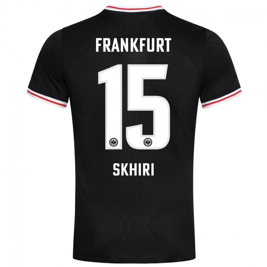 Niño Fútbol Camiseta Ellyes Skhiri #15 Negro 2ª Equipación 2023/24 Perú