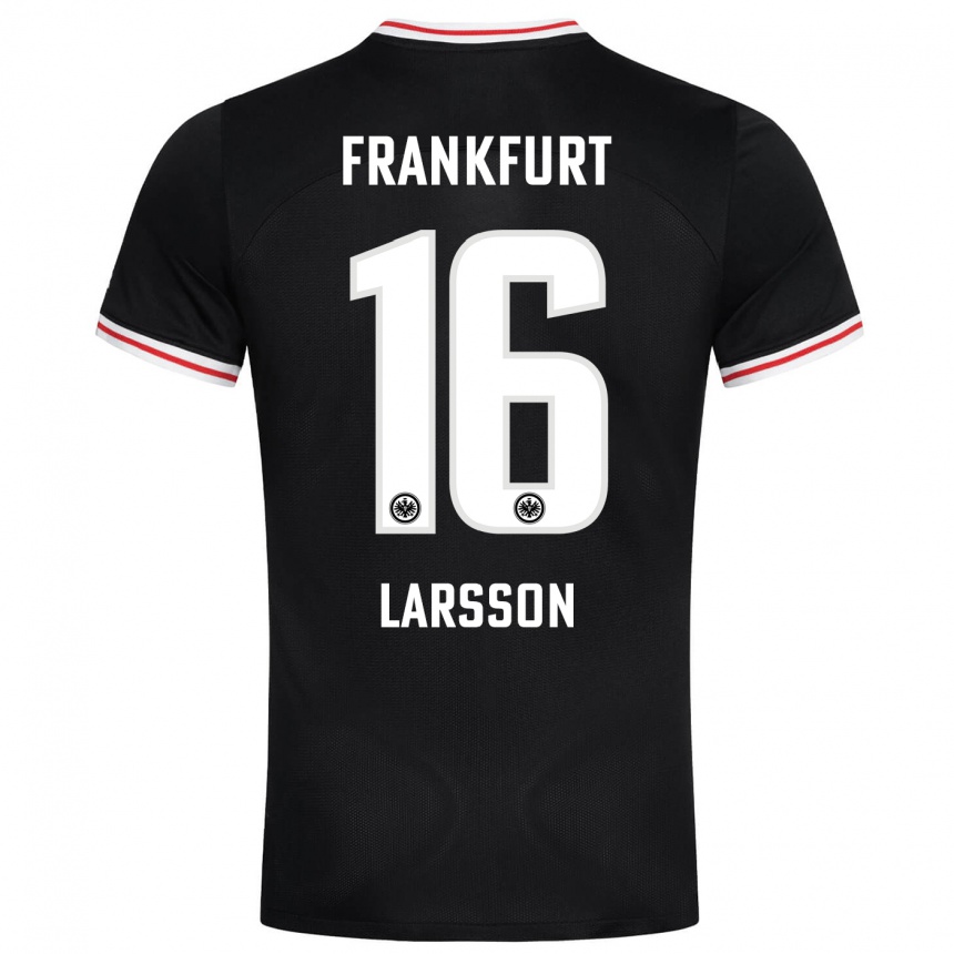 Niño Fútbol Camiseta Hugo Larsson #16 Negro 2ª Equipación 2023/24 Perú